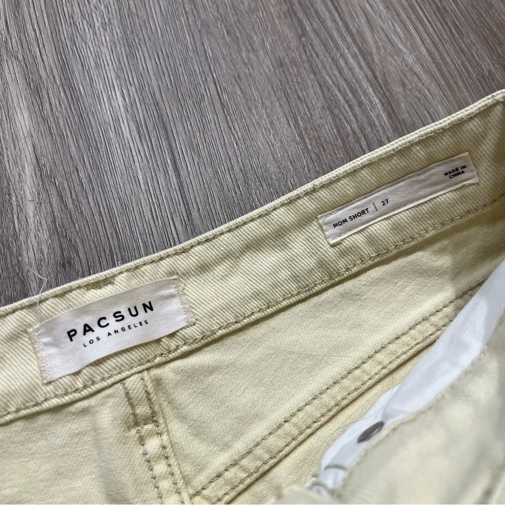 Pacsun Yellow Distressed Denim Shorts